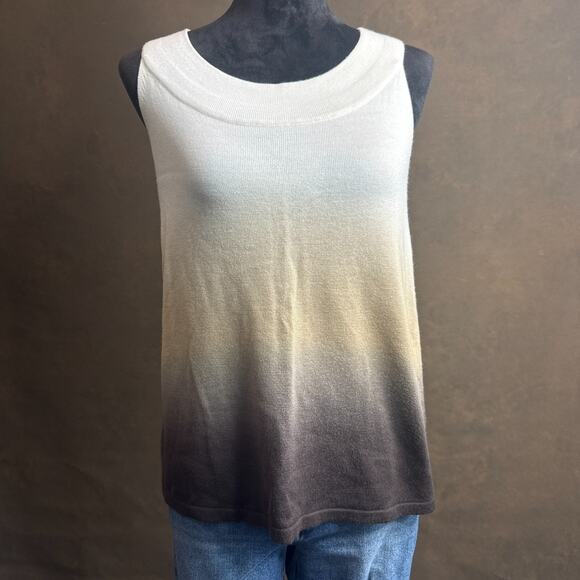 New York & Company Women’s Small Sleeveless Knit Tank Top Gradient Ombre Brown - Picture 1 of 8